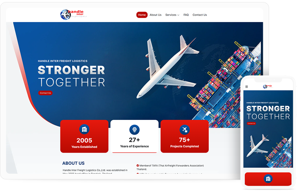 ออกแบบเว็บไซต์ handleinterfreight.com